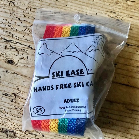 NEW Vtg 70s Rainbow Dead Stock Hands Free Ski Carry Strap - Picture 2 of 6